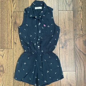 Abercrombie Kids Navy Shirt with Palm Tree Embroidery Romper